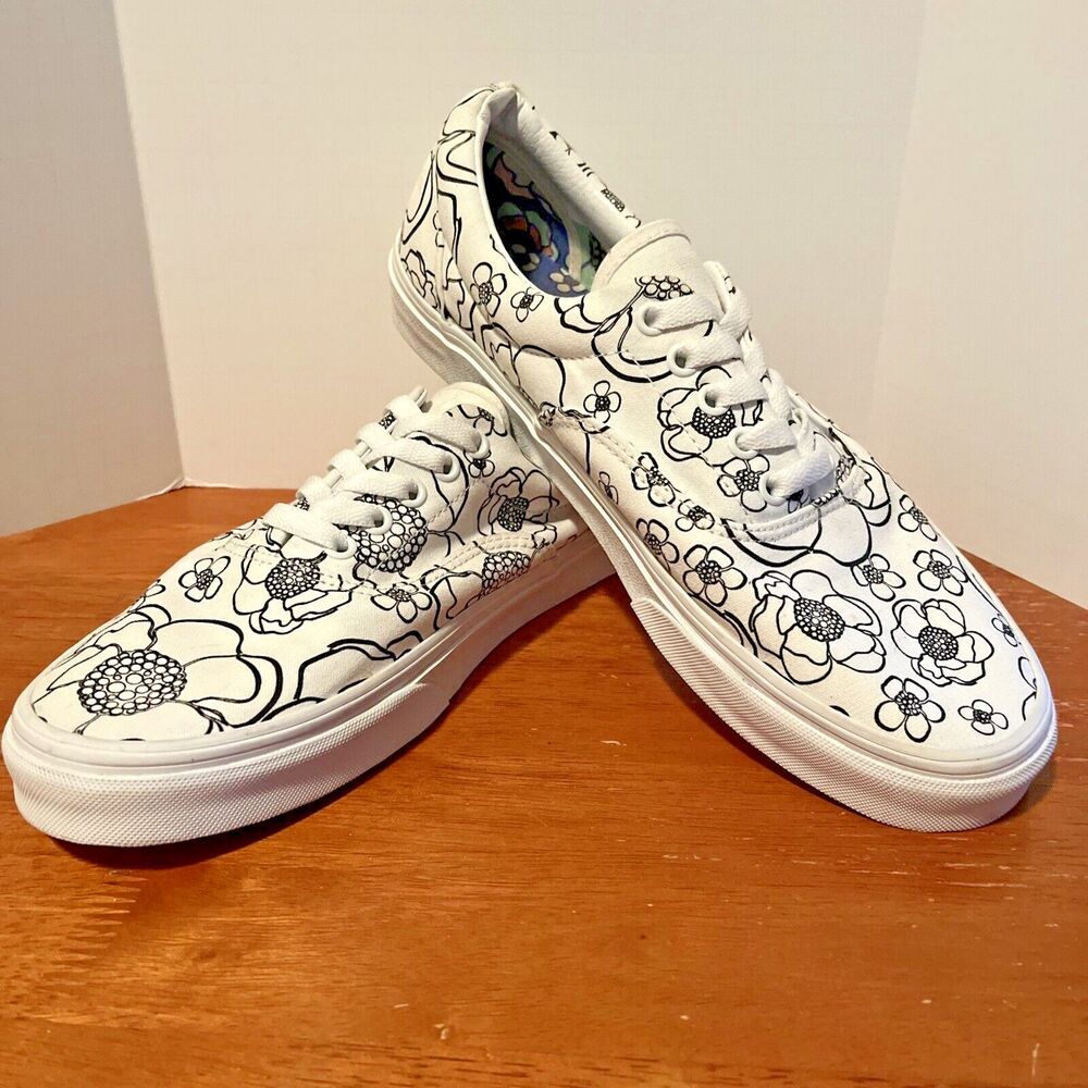 VANS ERA U Color Mens Sneakers M 10 / W 12 Floral White Black VN0A4U391UH